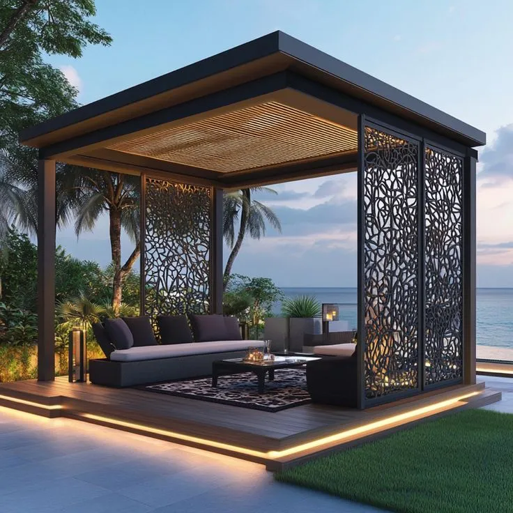 برجولات حدائق خارجية مودرن في الخبر | جلسات حدائق | تركيب جلسات برجولات شتوية